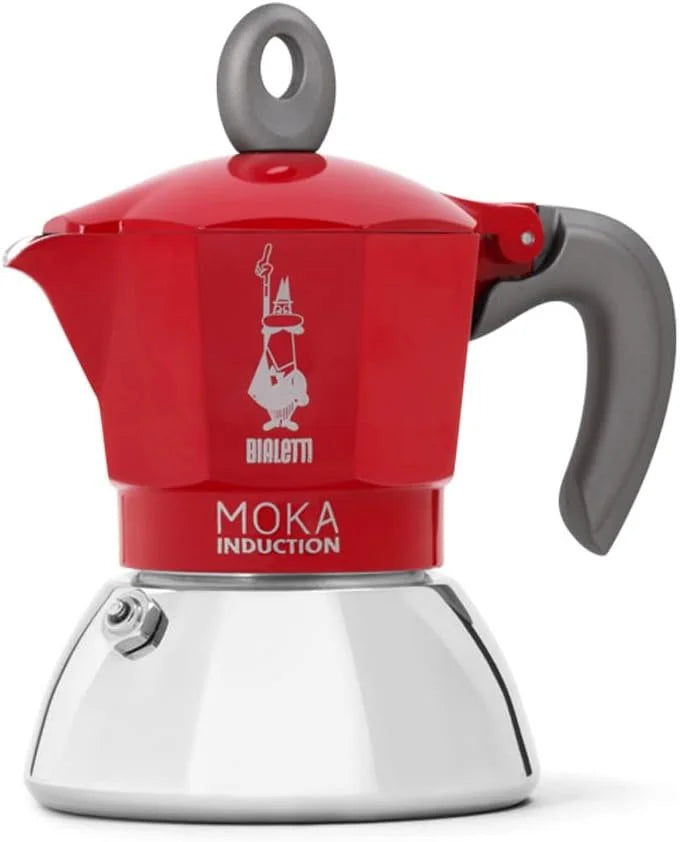 Bialetti - Moka Induction, Moka Pot, Suitable for all Types of Hobs, 2 Cups Espresso (3.4 Oz), Red