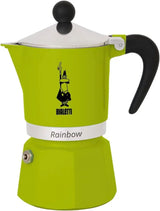 Bialetti Rainbow Moka Pot in Green, 6 Cup Stove Top Espresso Maker - Aluminum Cafetera for Ground Coffee, Italian Coffee Maker for Home Brewing