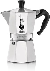 Bialetti Moka Express: Iconic Stovetop Espresso Maker, Moka Pot, Italian Coffee Maker, 6 Espresso Shots (9 oz - 270 ml), Aluminum, Silver