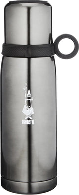 Bialetti - Stainless-steel Water Bottle 15,55oz with Lid/Cup: Double-Layered Vacuum Insulated, Keeps Drink Cold for 24 Hours and Hot for 12 Hours, Red