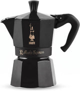 Bialetti Moka Express Iconic Italian Stovetop Espresso Maker (Black/Gold, 3 Cups)