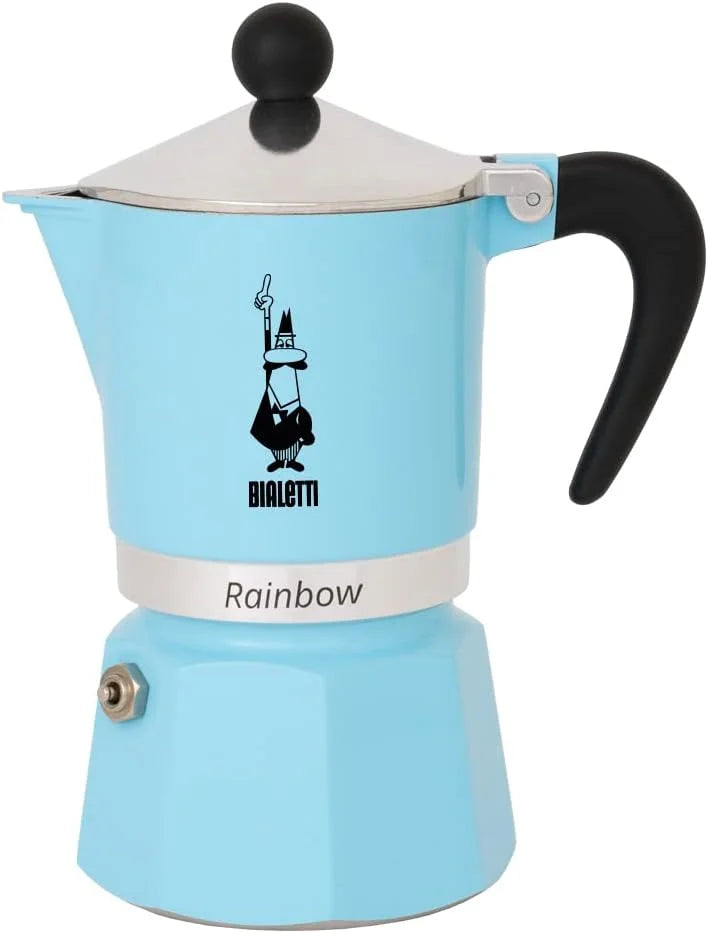 Bialetti 5043 Rainbow Espresso Maker, Light Blue